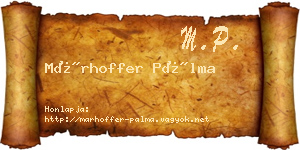 Márhoffer Pálma névjegykártya